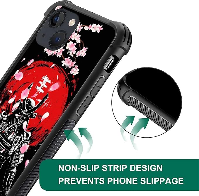 for iPhone 13 Case, Sakura Japanese Samurai Pattern Graphic Design Girl Boy - Image 4