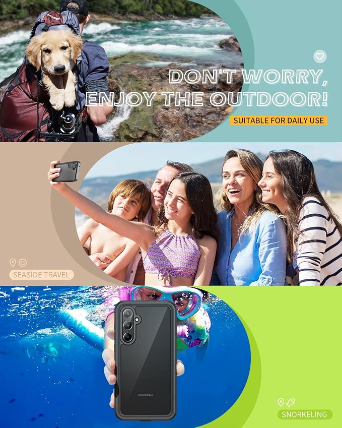 Lanhiem for Samsung Galaxy A35 5G Case, IP68 Waterproof Dustproof, Built-in - Image 7