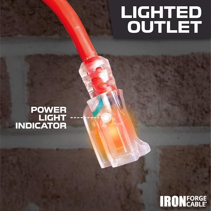 Iron Forge Cable 25 ft Lighted Outdoor Extension Cord - Image 7