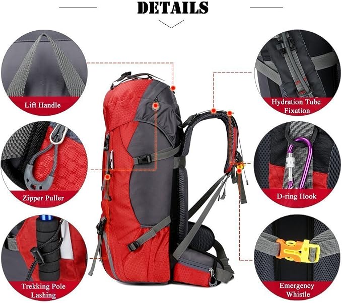Bseash 60L Waterproof Hiking Camping Backpack - Image 4