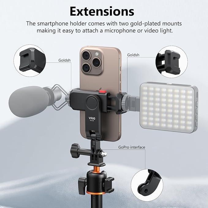 VRIG Phone Holder/Hot Shoe Mount Adapter Kit Compatible - Image 2