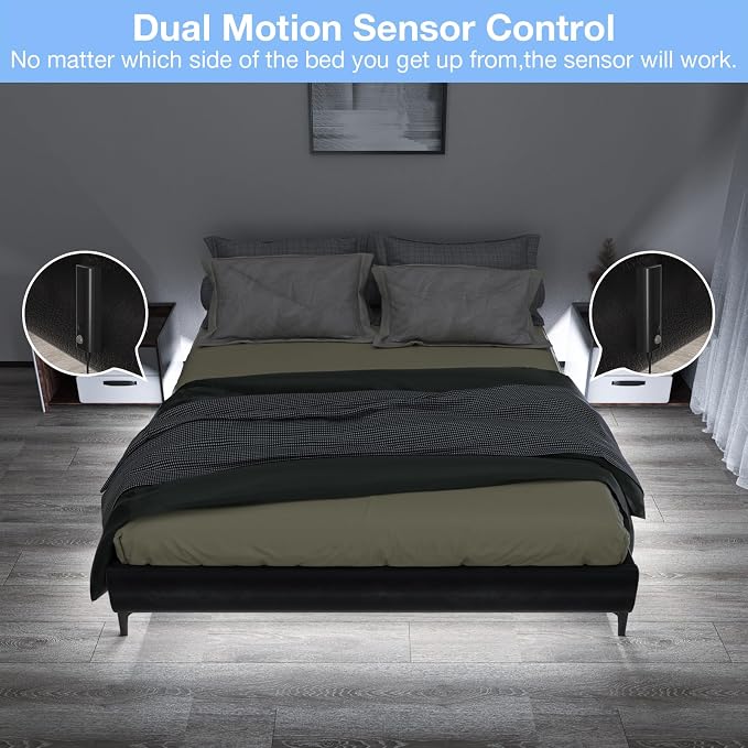 WOBANE Dual Motion Sensor Light Strip, Rechargeable 16.4ft LED Lighting - Image 2