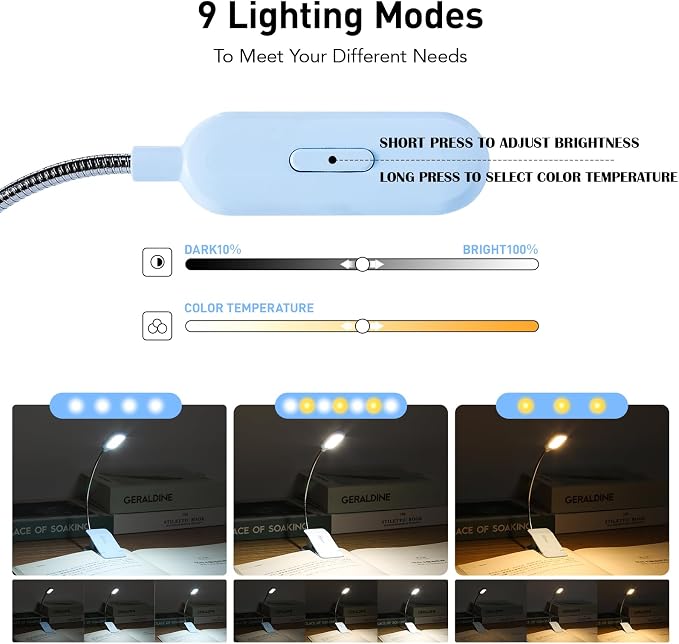 VAVOFO Rechargeable Book Light for Reading in Bed Kids, 7 LED Reading Light - Image 3