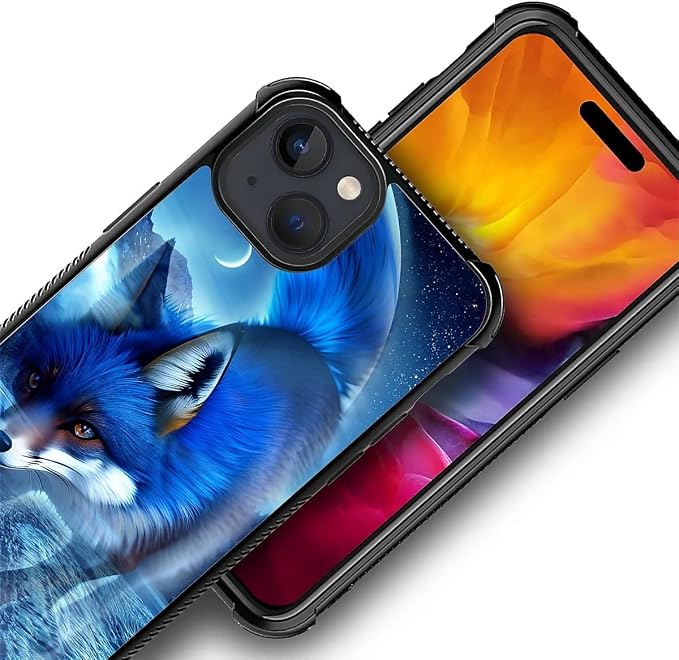 for iPhone 15 Case, Snowy Mountain Fox Lake Pattern Graphic Design Girl Boy - Image 4