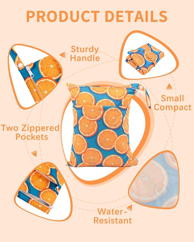 babygoal Wet Dry Bags for Baby Cloth Diapers, Washable Travel Bags, Gym Bag for - Image 2