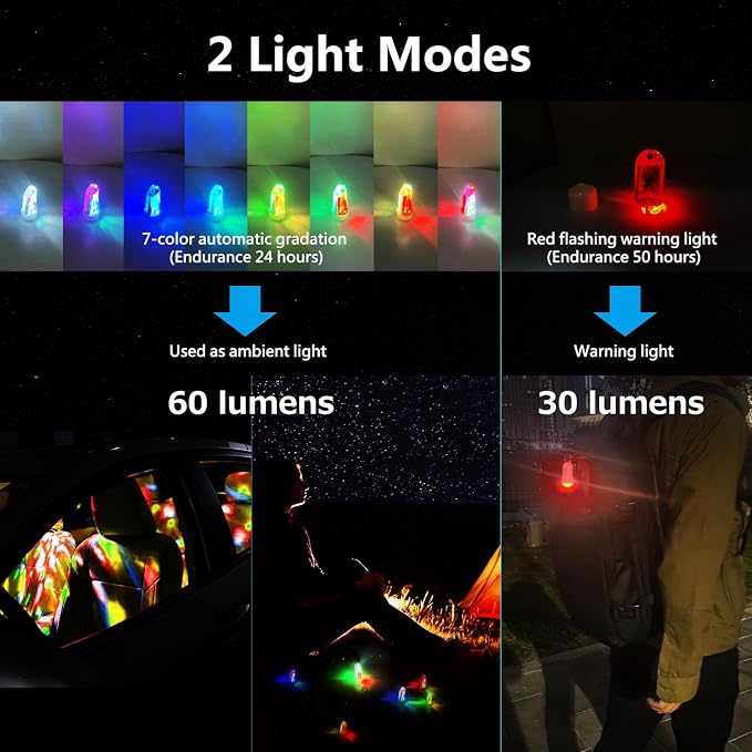 USB Mini LED Lantern, 2 Pack Waterproof EDC Keychain LED Flashlight - Image 3