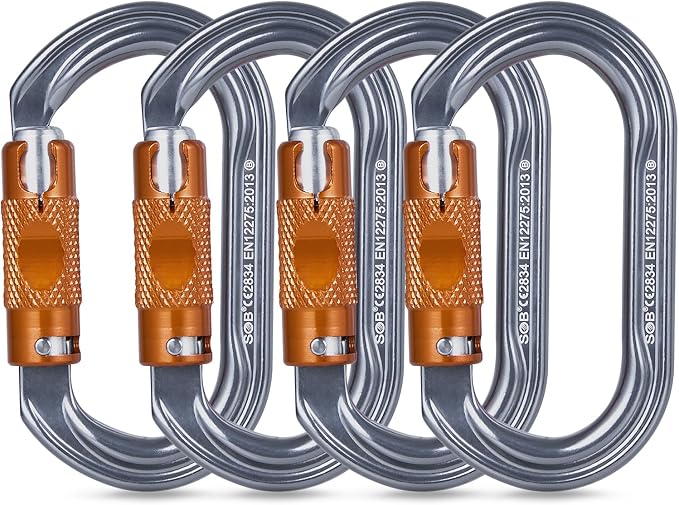 SOB Heavy Duty Steel Carabiner Clips -Auto Locking Climbing Carabiner, by SOB