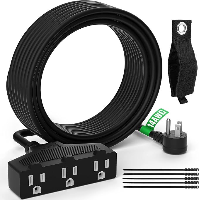 Outdoor Extension Cord 20 Ft by Elecan