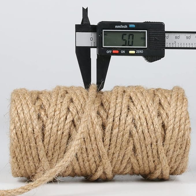 PerkHomy 5mm Jute Rope 105 Feet Twisted Heavy Duty and Thick Twine Rope - Image 3