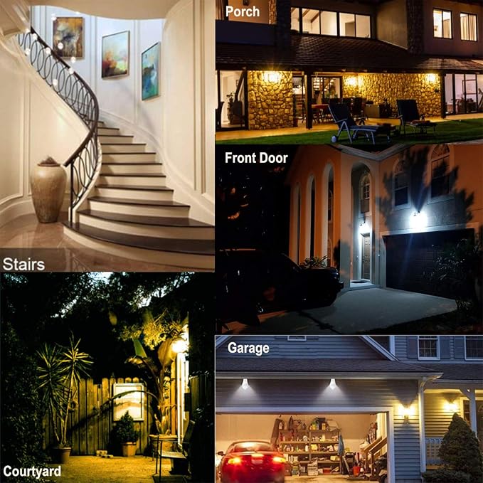 MikeWin Motion Sensor Light Bulbs Outdoor 4 Packs 13W Security LED Bulb - Image 6