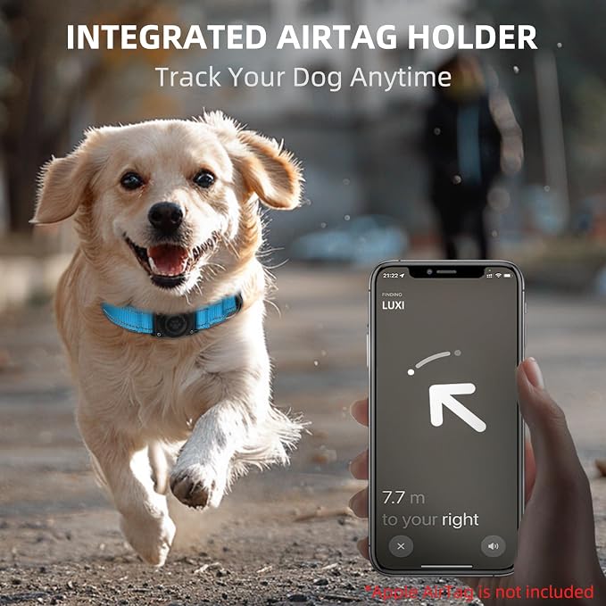 AirTag Dog Collar, IP68 Waterproof Air Tag Dog Collar Holder, Reflective - Image 4