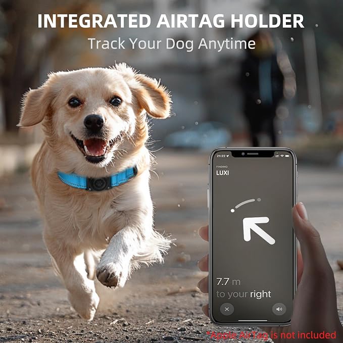 AirTag Dog Collar, IP68 Waterproof Air Tag Dog Collar Holder, Reflective - Image 4