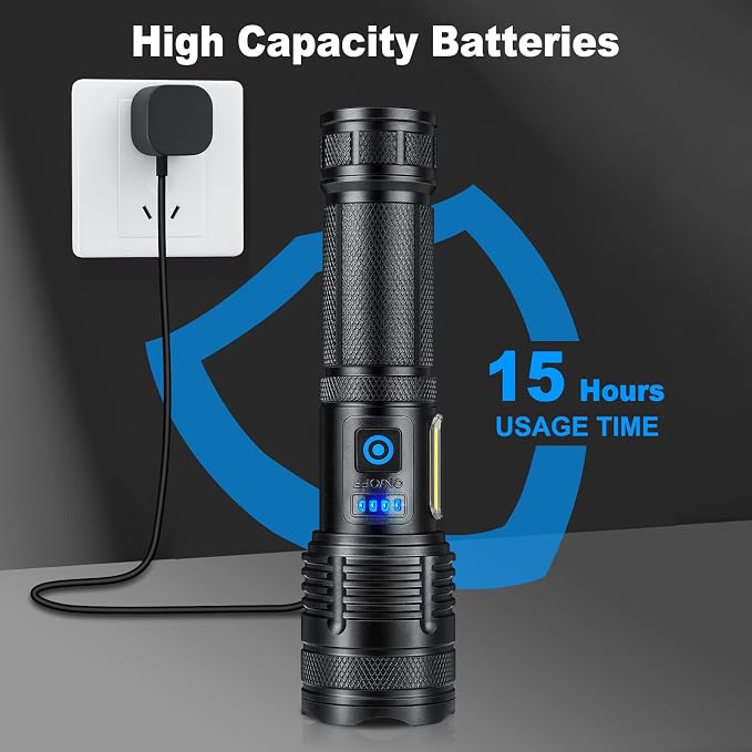 KINGCAESAR 3 Pack Rechargeable Flashlights 90, 000 High Lumen, Ultra Bright LED - Image 4