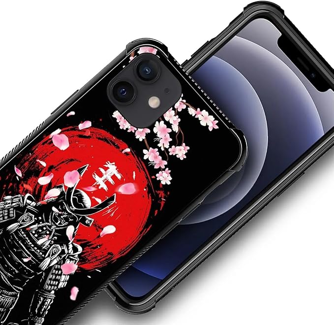 for iPhone 12 Mini Case, Sakura Japanese Samurai Pattern Graphic Design Girl - Image 3
