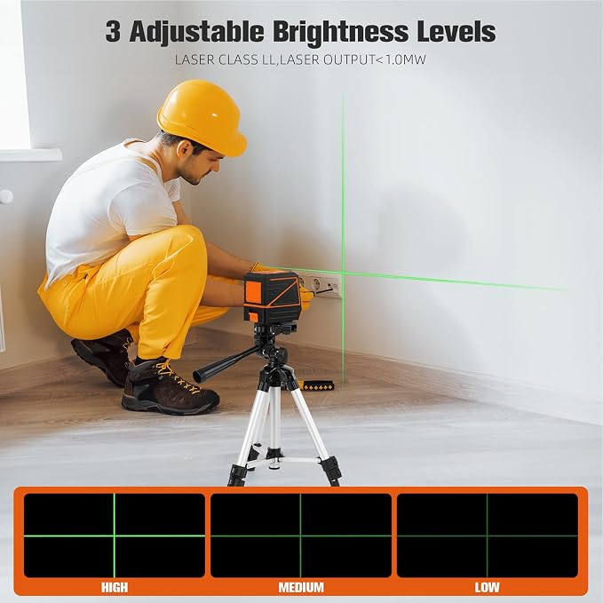Laser Level with Tripod, 100 feet Green Cross Line Self Rotary Leveling Laser - Image 5