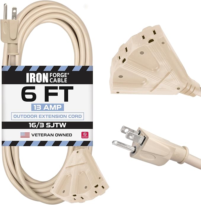 Iron Forge Cable Weatherproof 6 Ft Outdoor Extension Cord by IronForgeCable