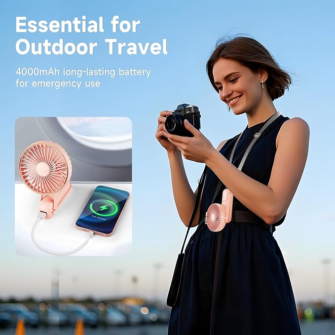 Portable Handheld Fan, 180° Foldable Personal Fan, USB Rechargeable Mini Hand - Image 4