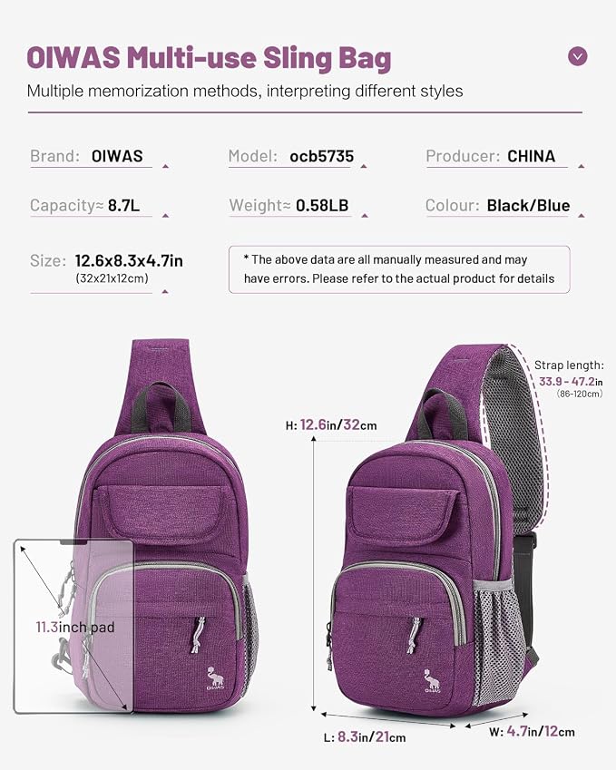OIWAS Sling Bag Crossbody Backpack - Image 3