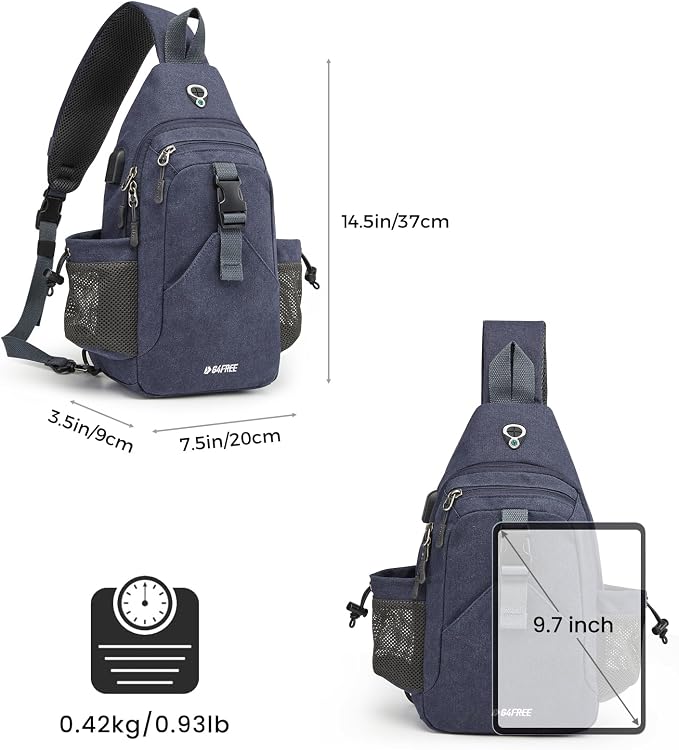 G4Free Canvas Sling Bag Crossbody Backpack - Image 3