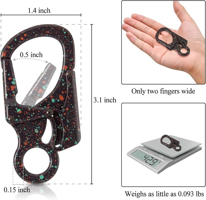 Ahiller Carabiner Clip, Double Anti-Misopening Locking Design, Key Ring Clip - Image 2
