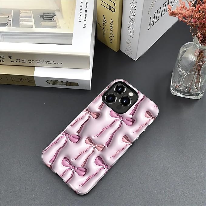 for iPhone 15 Pro Case, HL2 Abstract Ribbons Bows Hybrid 2 Layer Hard Shell - Image 5