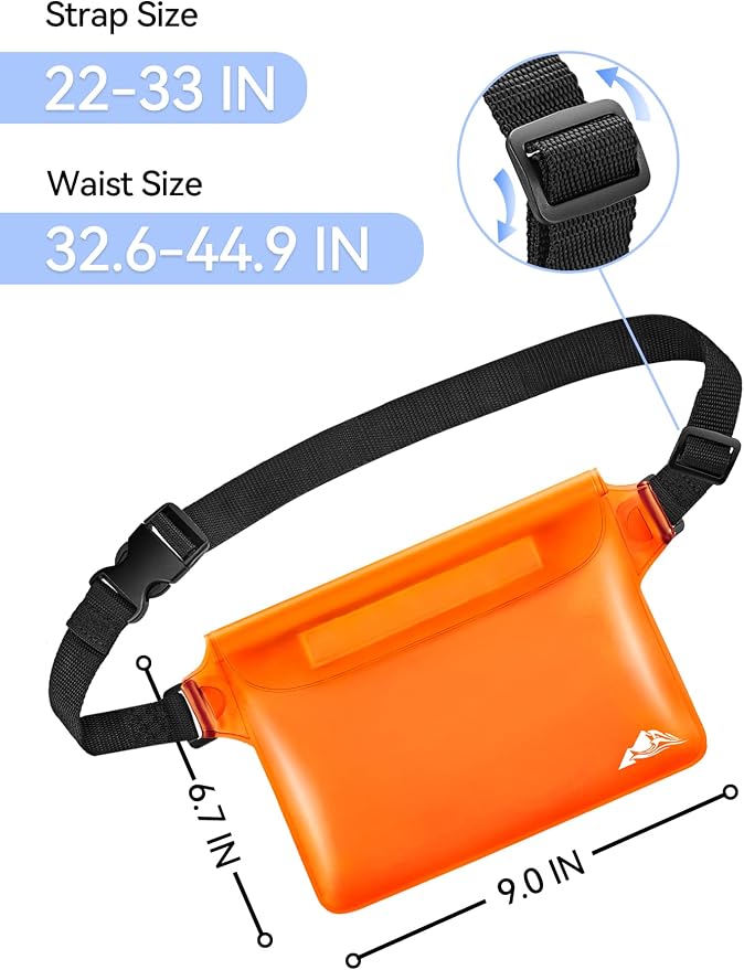 HEETA Waterproof Fanny Pack, Waterproof Pouch Dry Bag 2/3/4 Pack - Image 4