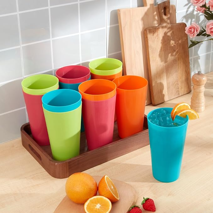 Plastic Tumblers 35-ounce Large Cups Reusable Drinking Glasses set of - Image 4