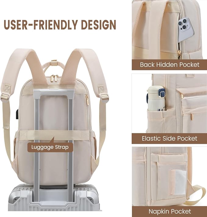 LOVEVOOK Laptop Backpack for Women 15.6 Inch Laptop Bag - Image 3