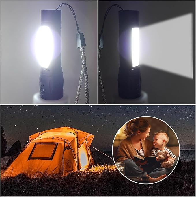 10 Pack LED Rechargeable Flashlight, Super Bright Small Mini Camping - Image 6