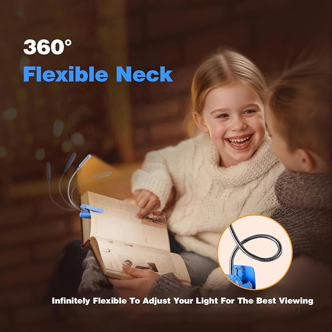 VAVOFO Rechargeable Book Light for Reading in Bed Kids, 7 LED Reading Light - Image 6