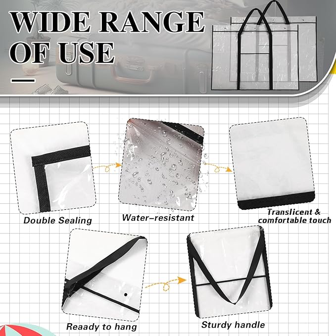 Windyun 2 Pack Large Poster Storage Bag 48" x 36" Bulletin Board Holder Art - Image 5