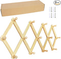 AMAPON Accordion Style Expandable Wall Wooden Coat Rack 13 Hooks Hang Hats by AMAPON