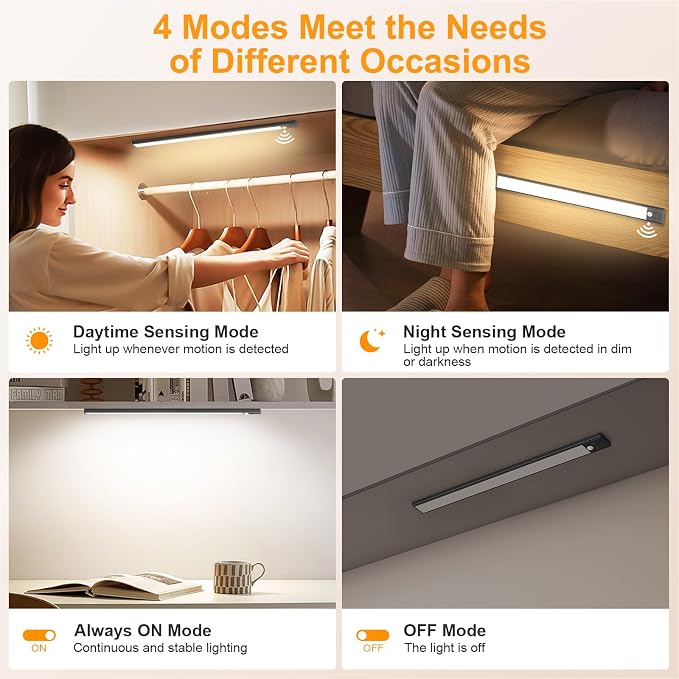 Gritin 14.7inch Under Cabinet Lighting Rechargeable 2 Pack- 3 Color Temps&5 - Image 6