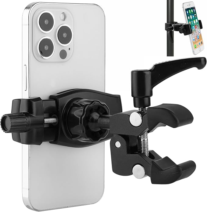 Mippko Phone Holder for Golf Cart/Microphone Stand/Cart/Railing/Handlebar/Rod by Mippko