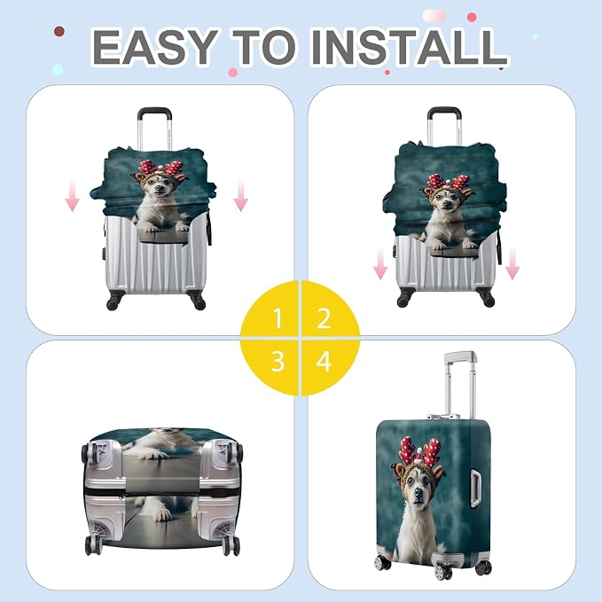 ANNA QUEEN Christmas Dog Luggage Cover, Cute Puppy - Image 5