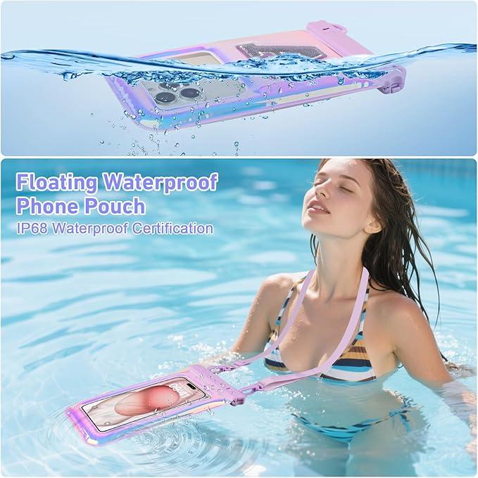 Waterproof Phone Pouch Floating, Fashion Bling Letters Cell Phone Dry Bag - Image 5