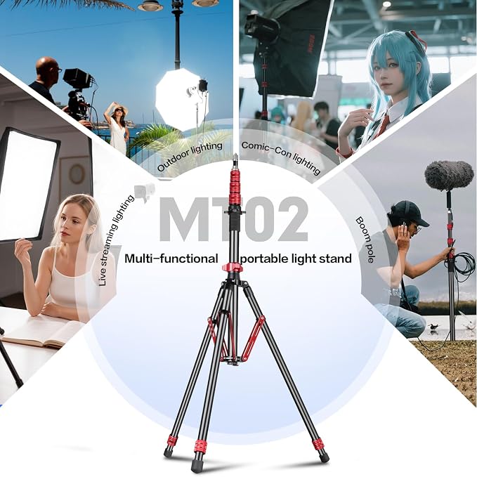 FreeSea Light Stand Aluminum, Adjustable Tripod Stand - Image 2