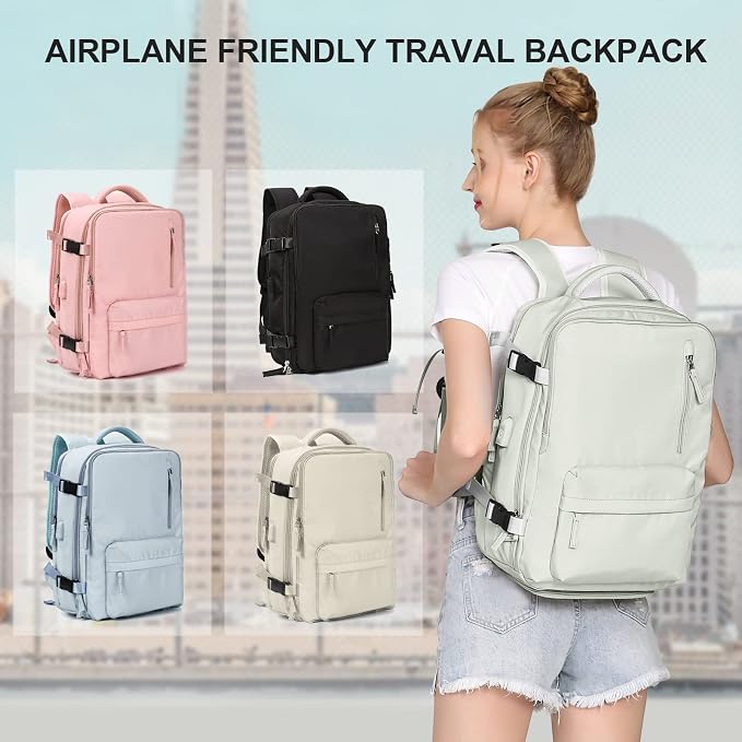 WONHOX Large Travel Backpack Carry on Flight Approved Laptop Work Business - Image 8