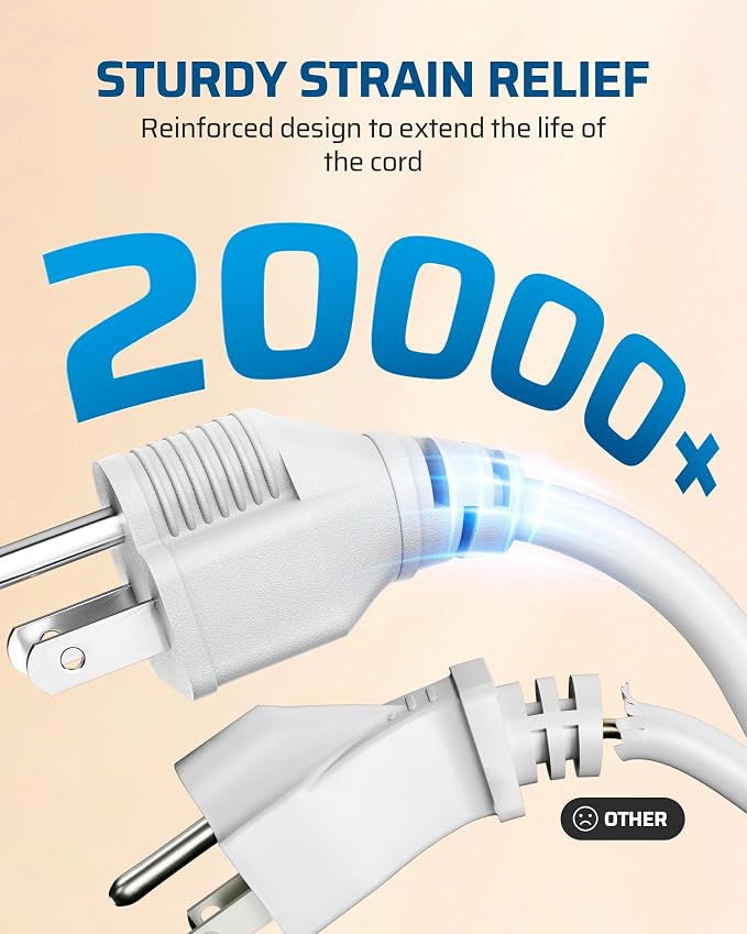 DEWENWILS 3 Foot Extension Cord, 16 AWG SJTW Weatherproof Power Cable - Image 5