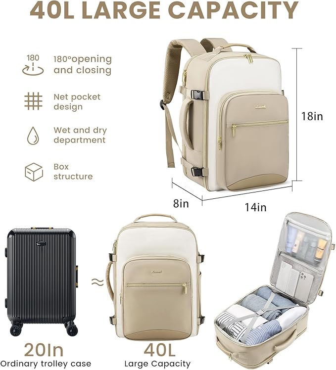 LOVEVOOK 40L Large Travel Backpack - Image 2