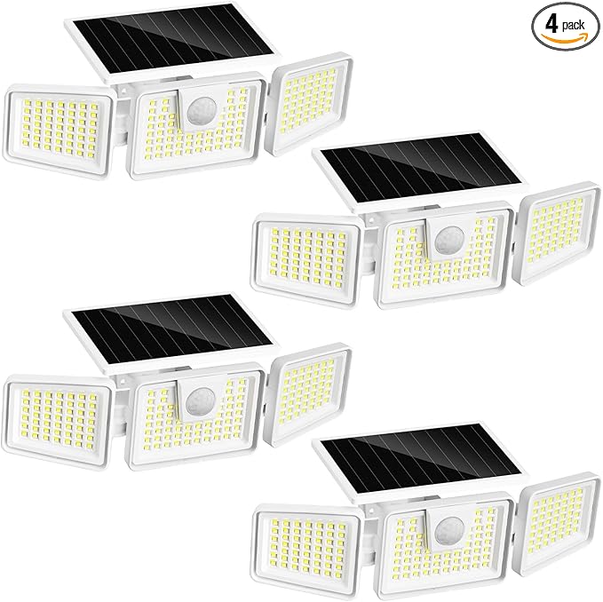 INCX Solar Lights Outdoor with Motion Sensor, 3 Heads Security Lights Solar by INCX