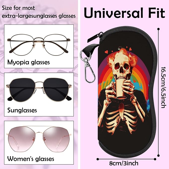 Glasses Case Sunglasses Eyeglass Soft Case Zipper Light Neoprene Pouch - Image 2