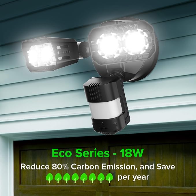 SANSI Eco Series 18W 1800LM LED Motion Sensor Outdoor Lights, Energy Saving - Image 2