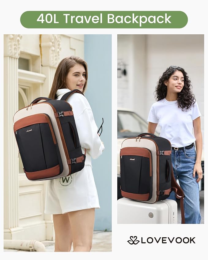 LOVEVOOK 40L Travel Backpack for Women & Men, Airline Approved Carry On Backpack - Image 2