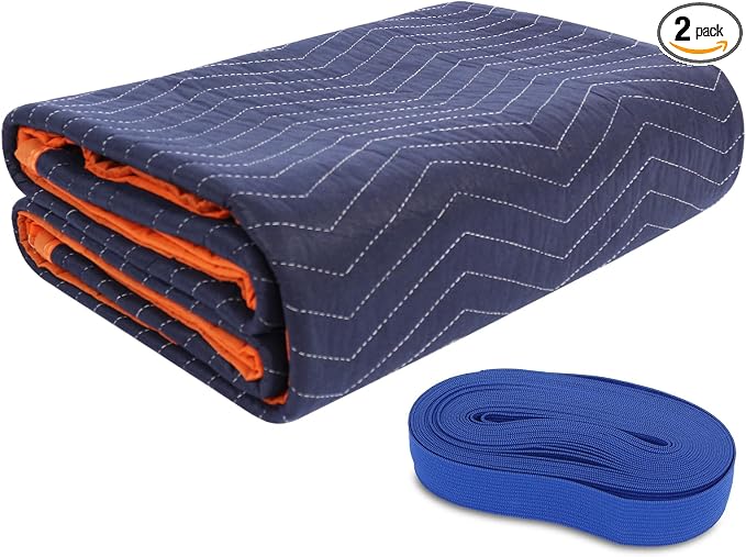 1 Moving Blankets 72x80in with 1 Elastic Rubber Band – Durable Quilted Moving by YMTLJHDSY