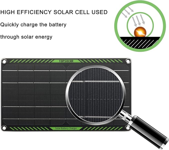 Topsolar 10 Watt 12 Volt Solar Trickle Charger 10W 12V Solar Panel Car Battery - Image 3