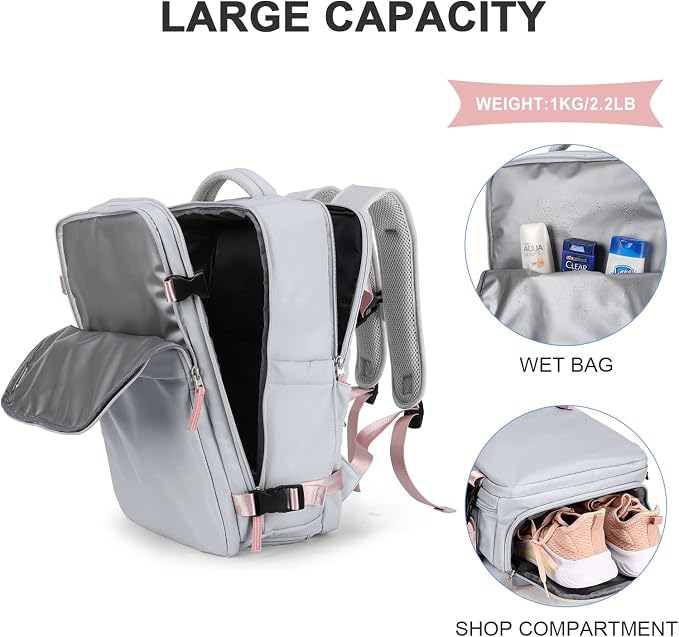 coowoz Travel Backpack For Women Men Airline Approved, Carry On Backpack - Image 6