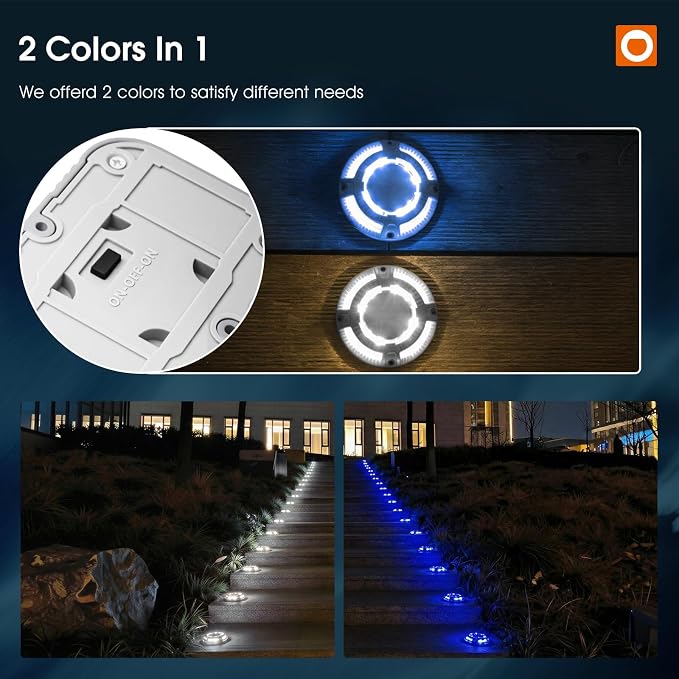 addlon Solar Dock Lights Outdoor 1 Pack, 2 Color Modes LED Deck Marine - Image 2