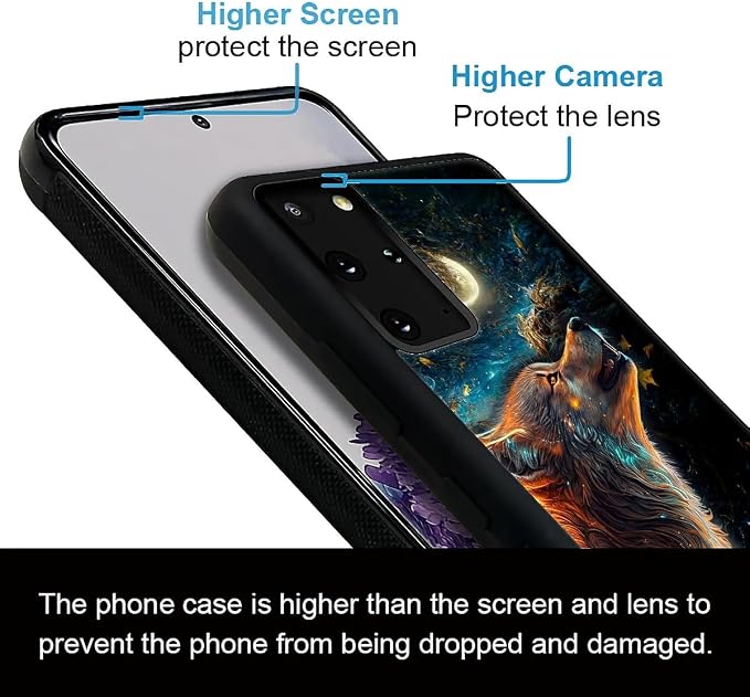 for Samsung Galaxy S20 Plus Case, Star Cave Hungry Wolf Pattern Graphic Design - Image 2