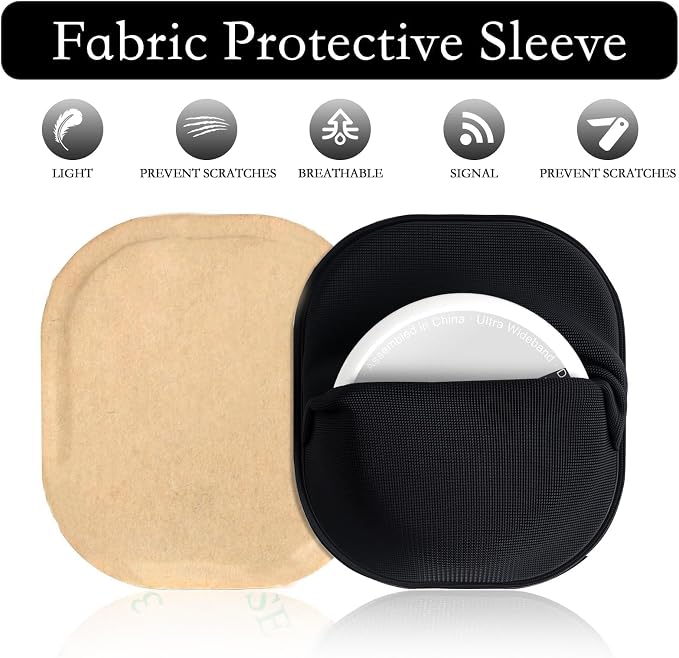 4 Pack Adhesive Holder for AirTag 2nd & 1st Generation, Stretchy Spandex Fabric - Image 2